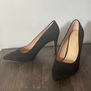 Aukis Womens Black  Dress Formal 4" Heel Slip On Shoes Size 8.5